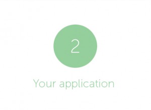 Green circle with white number 2 inside. 'Your application' written below
