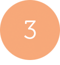 Orange circle with a number 3 inside